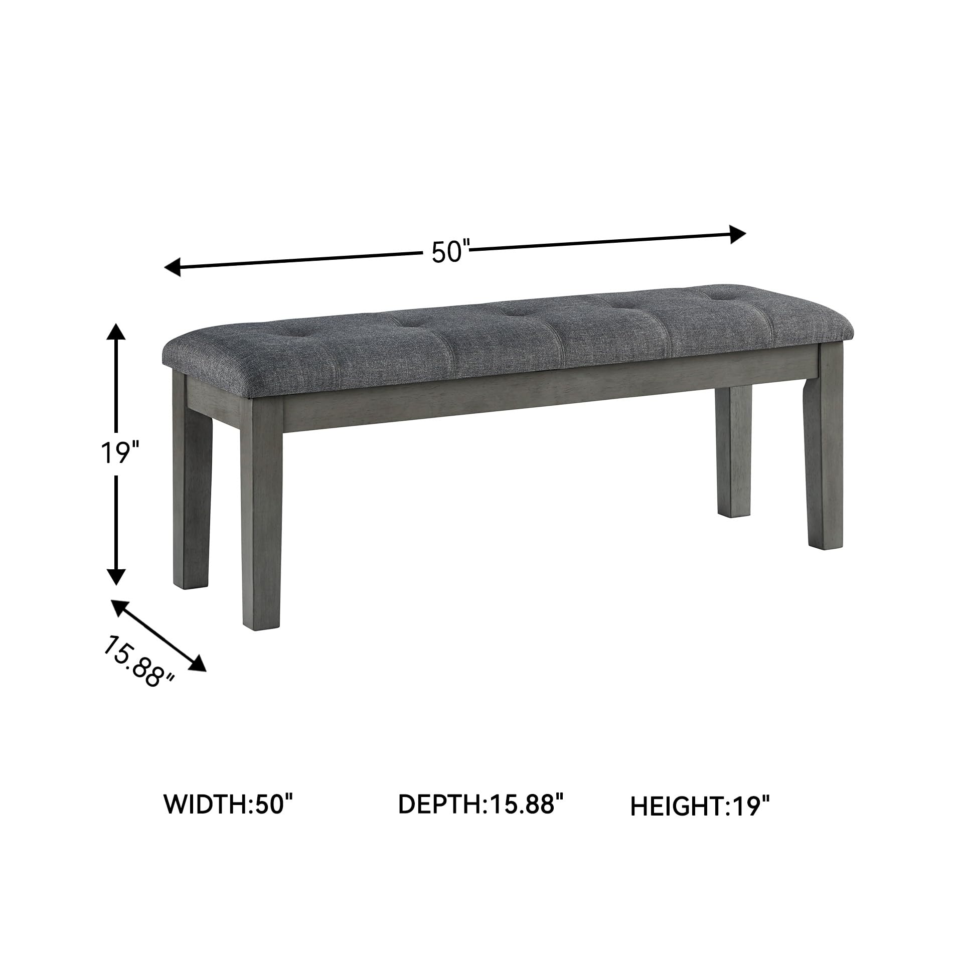 Hallanden Tufted Upholstered Dining Bench