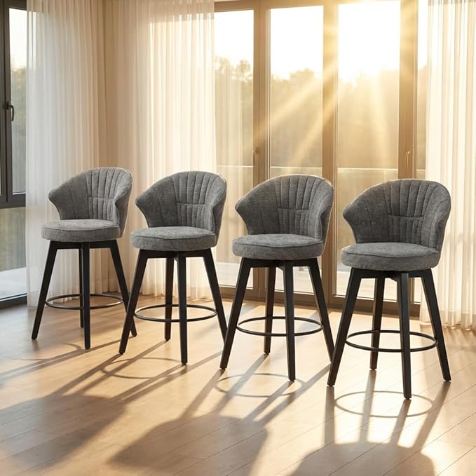 Swivel Barstools Set of 2 - 24 Inch Counter Height