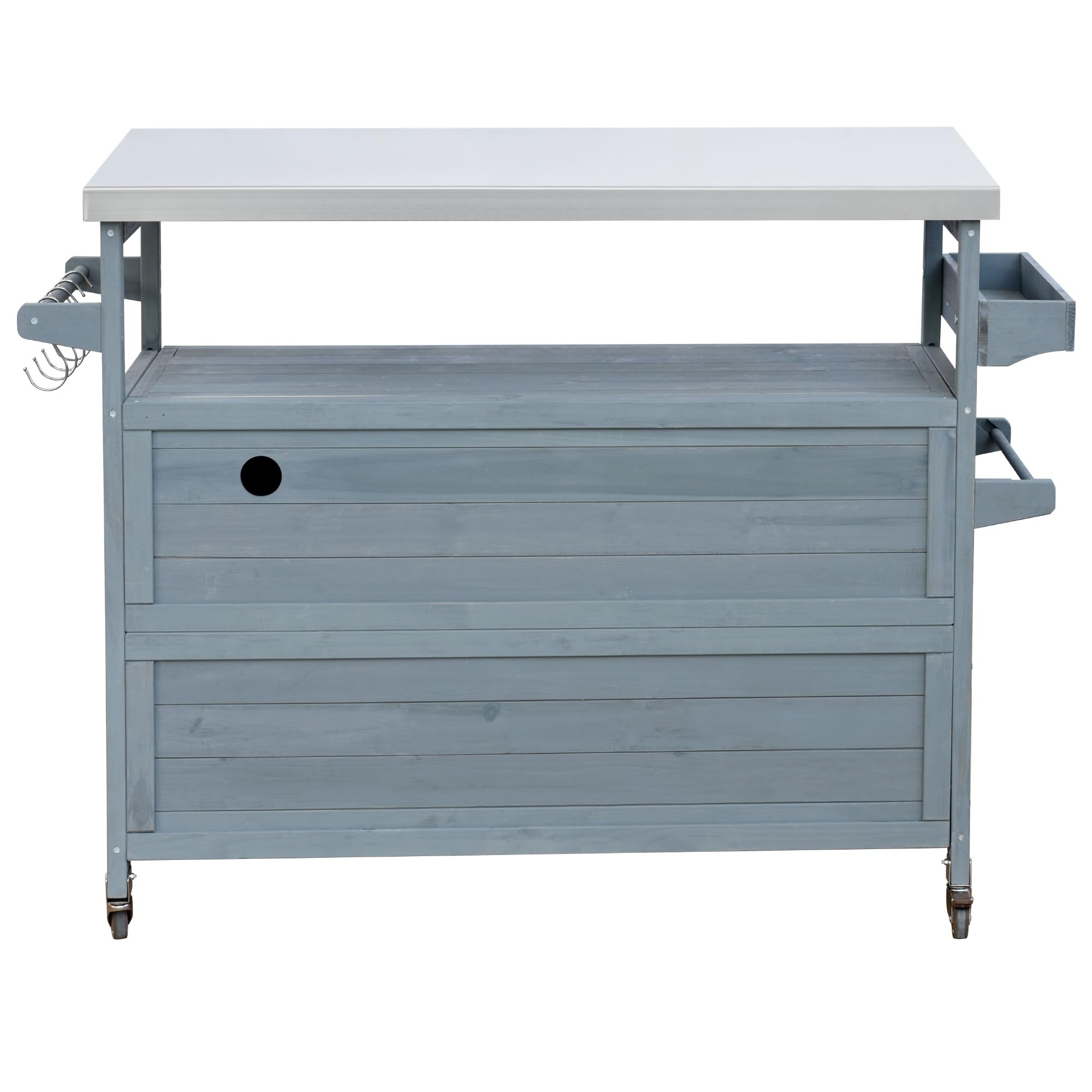 Outdoor Kitchen Island with Stainless Steel Top