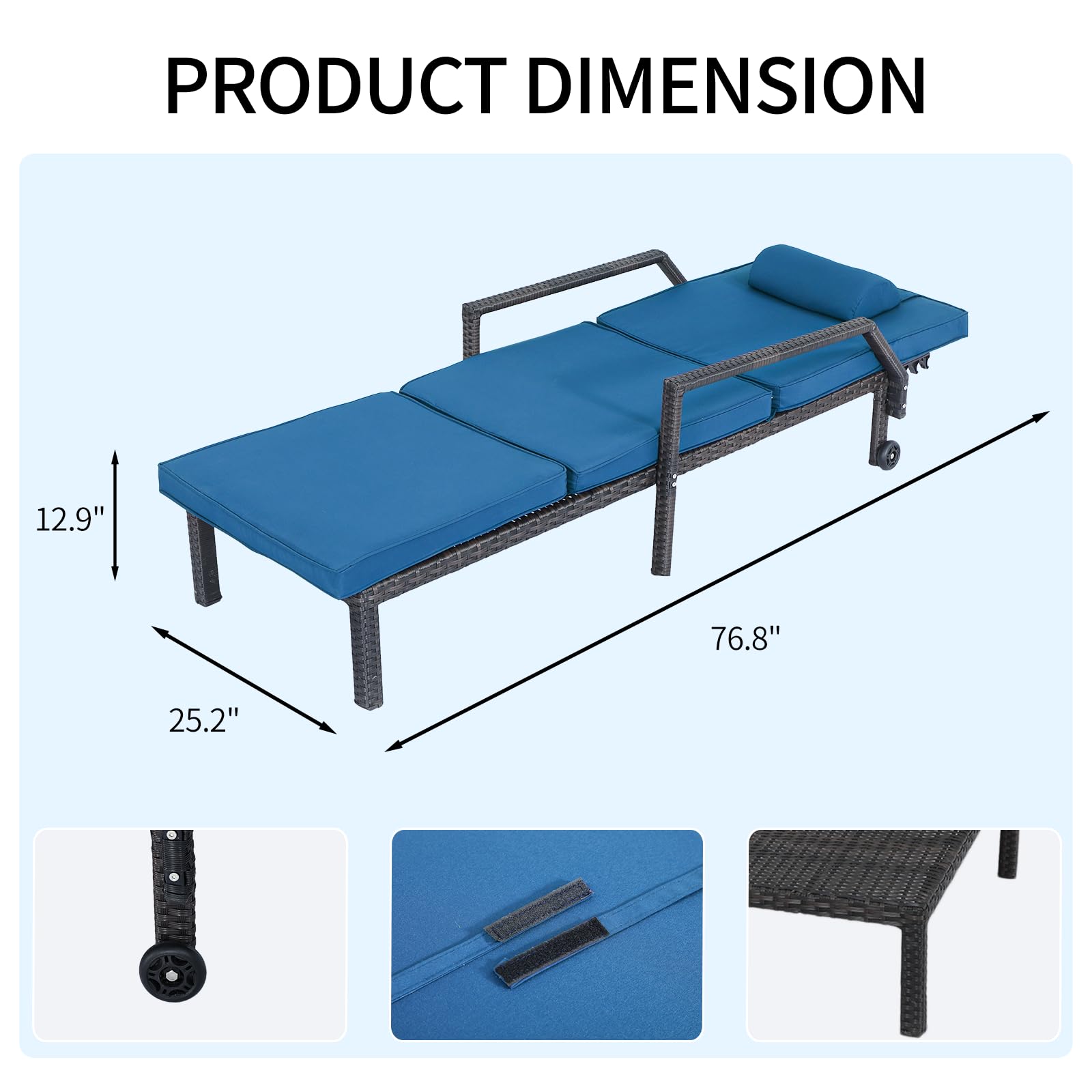Adjustable Patio Chaise Lounge Set with Cushions