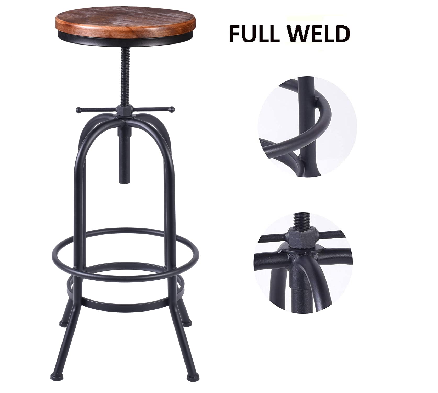 Adjustable Swivel Bar Stool Set of 2