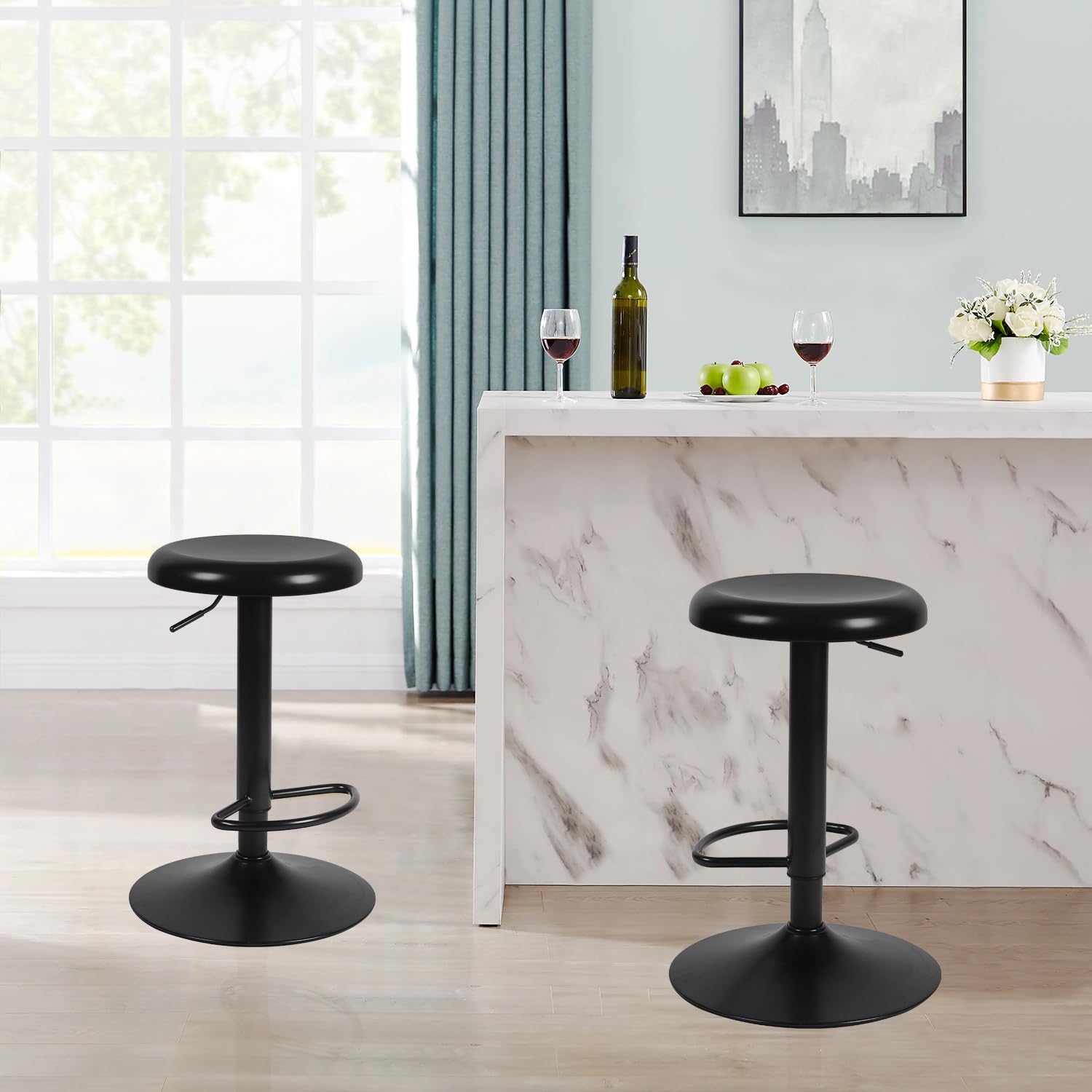 Adjustable Swivel Bar Stools Set of 2