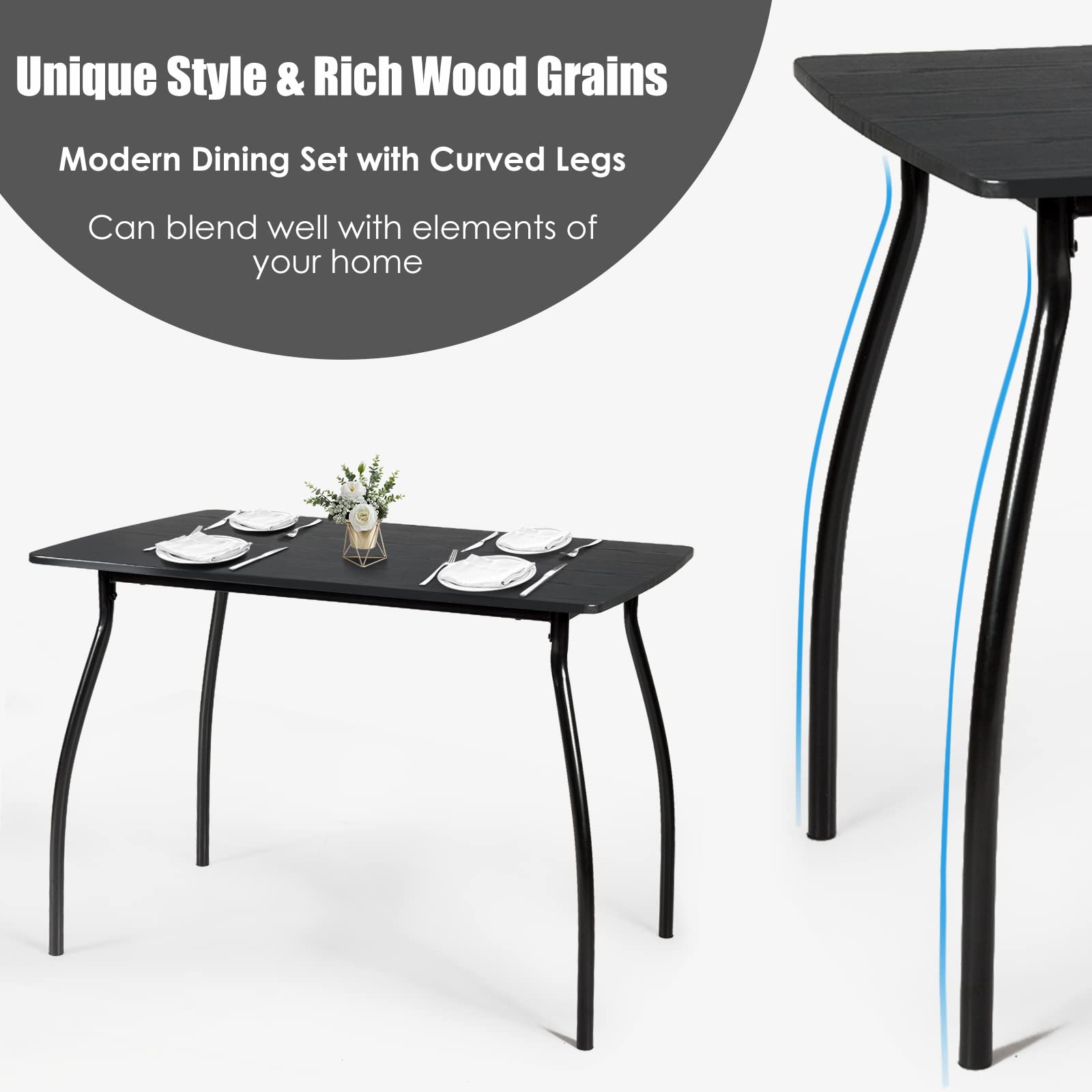 5 Piece Dining Table Set for 4