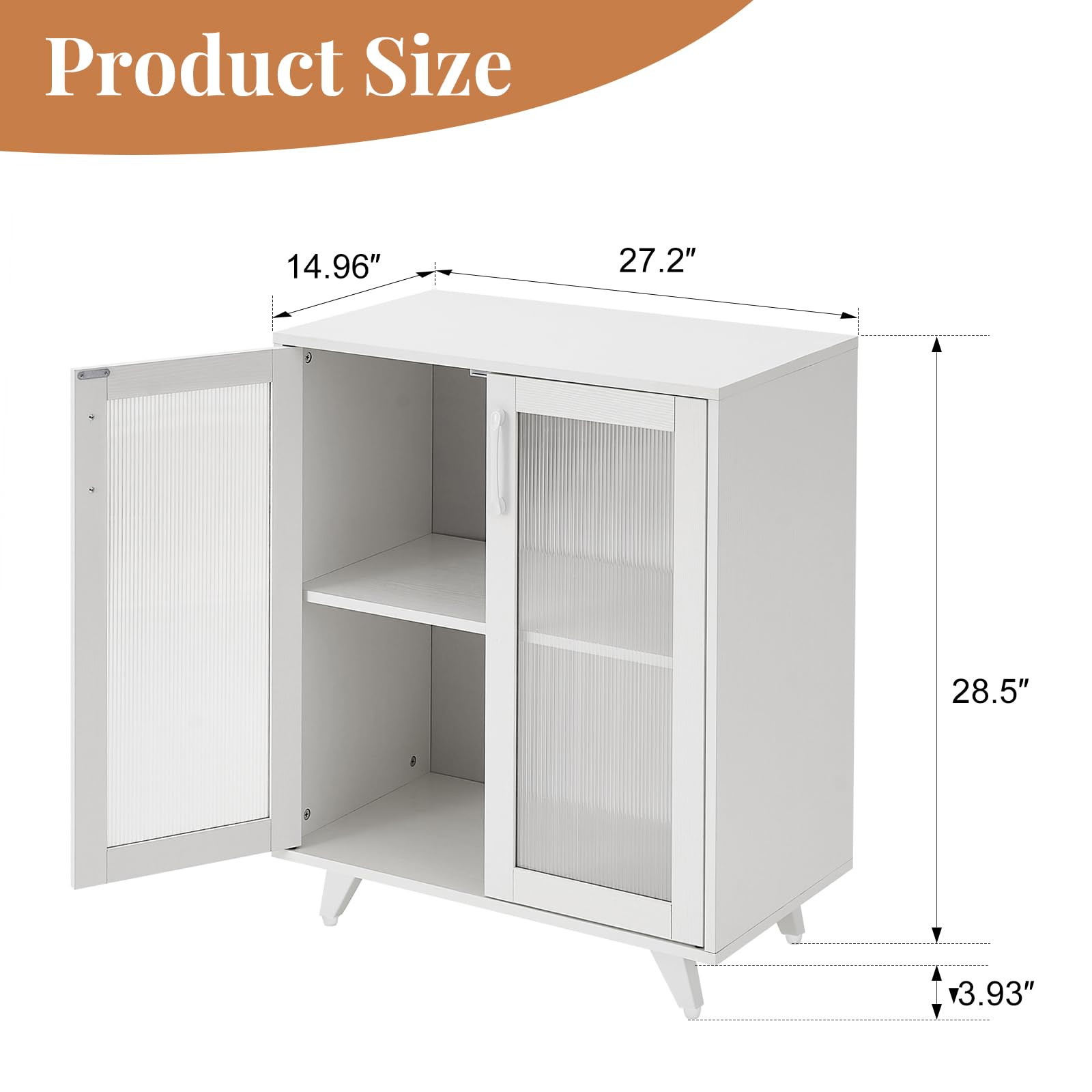 White Storage Sideboard Cabinet with Doors