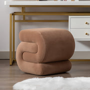 Velvet Vanity Stool S-Shaped Ottoman Footrest