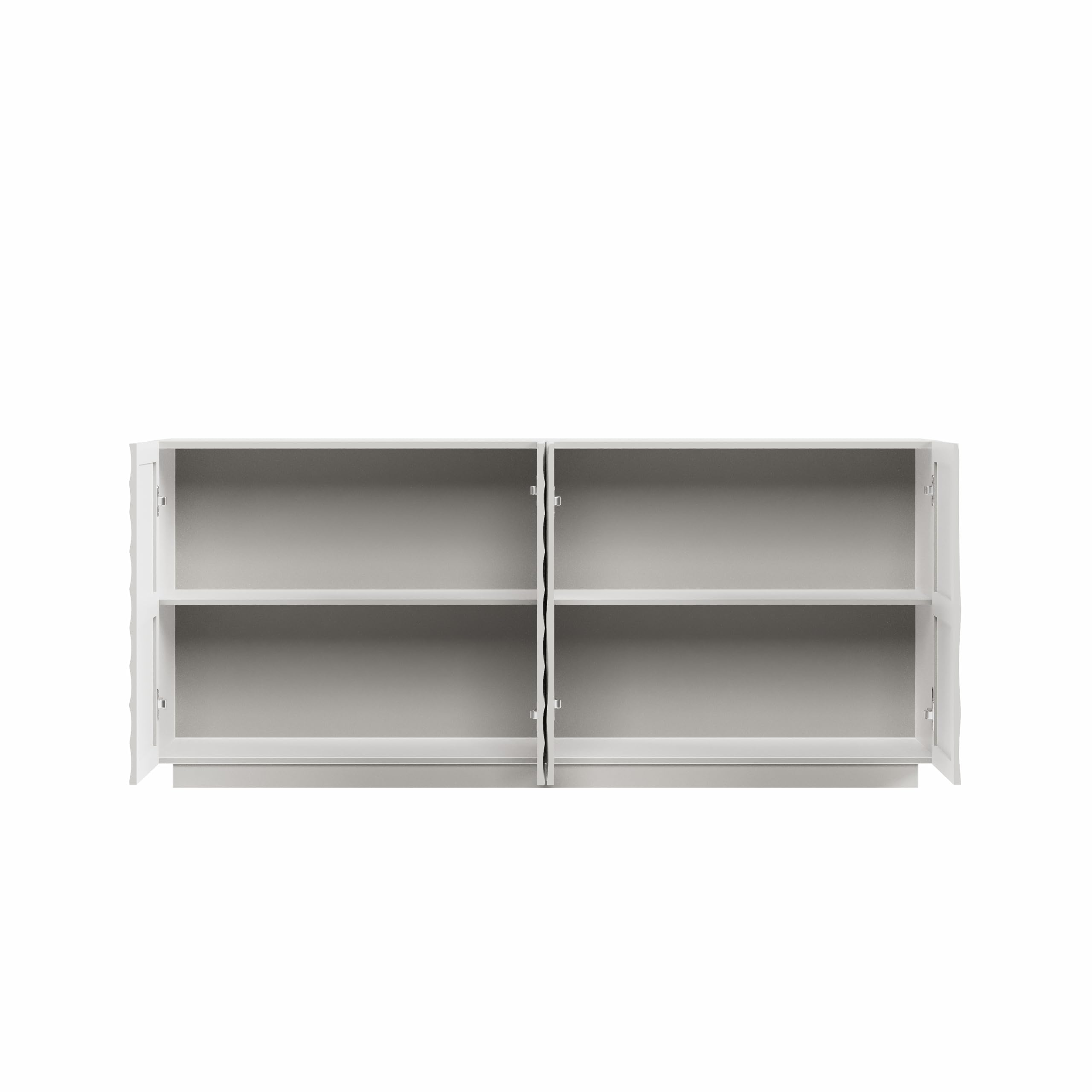 4-Door Buffet Cabinet with Textured Ripple Front