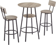 3-Piece Round Dining Table Set with Storage