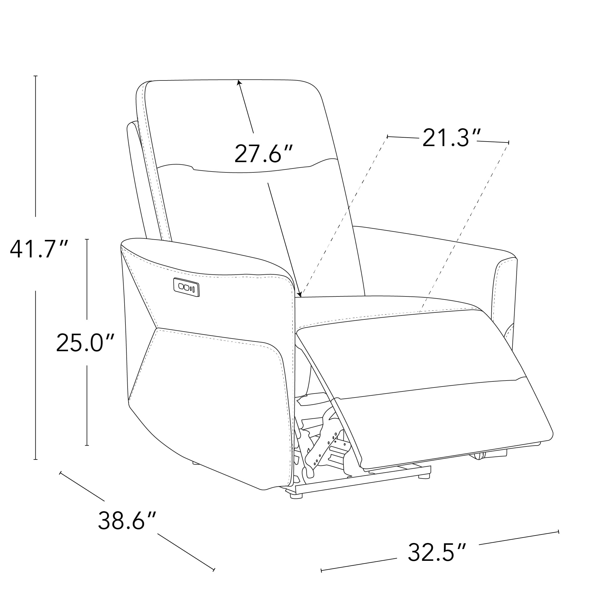 Genuine Leather Power Recliner Chair with Headrest