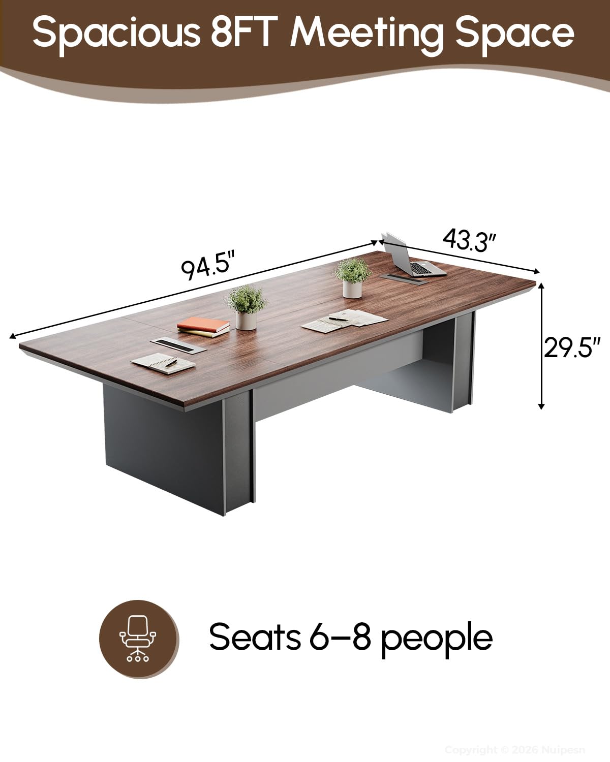 95" Conference Table for 8-10 People