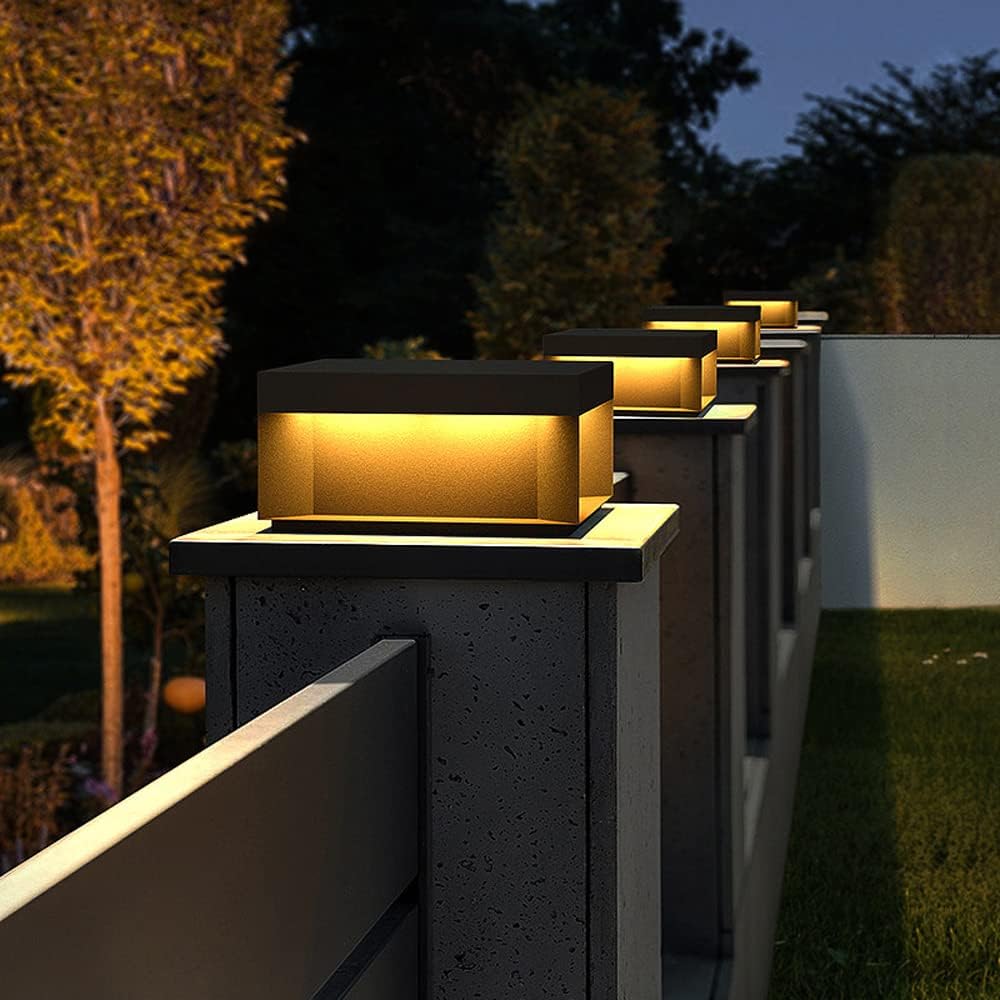 Square Outdoor Post Light - LED Pillar Lamp