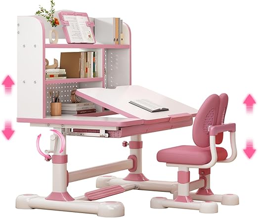 Height Adjustable Kids Desk and Chair Set