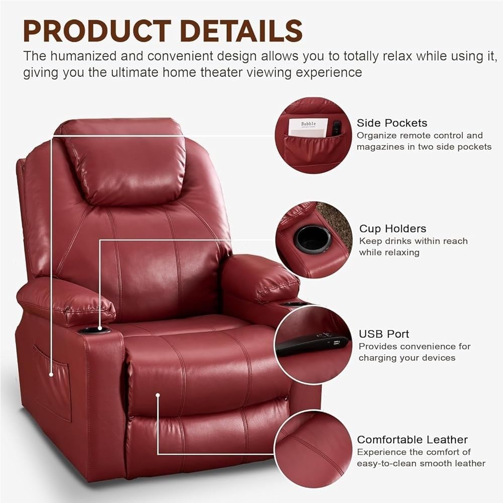 Electric Power Lift Recliner Chair with Massage and Heat
