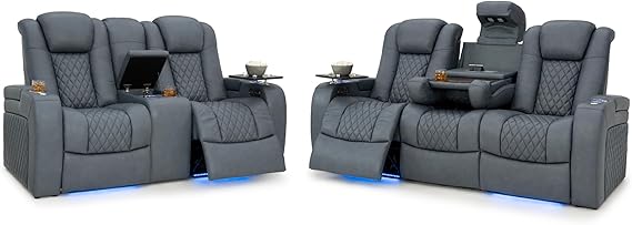 Home Theater Reclining Sofa with Fold-Down Table