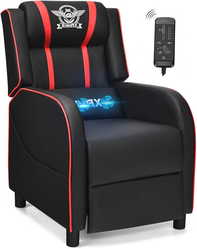 Gaming Recliner Chair with Massage and Footrest