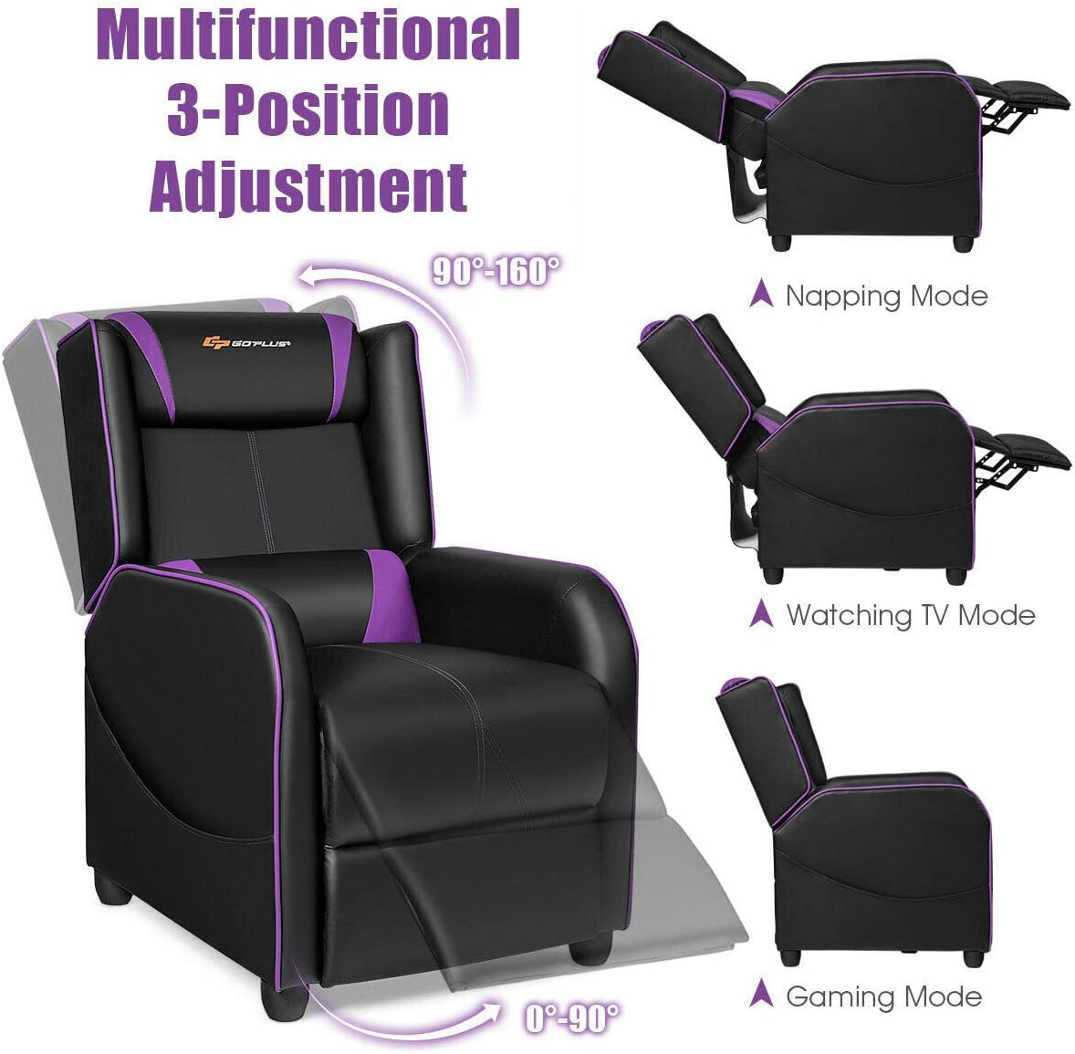 Adjustable Gaming Recliner with Massage