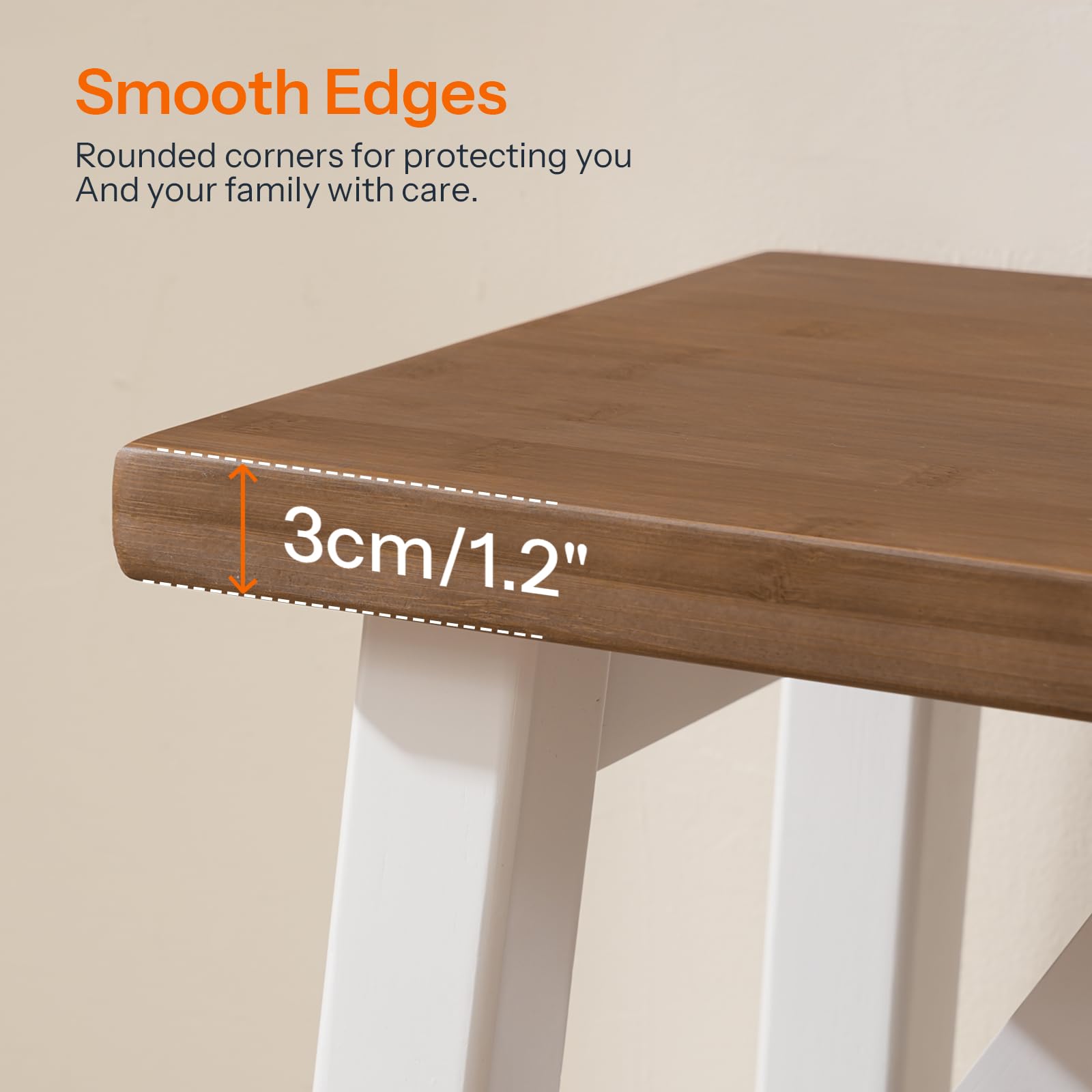 Bamboo Dining Bench 39.4 Inch Farmhouse Kitchen Table Bench