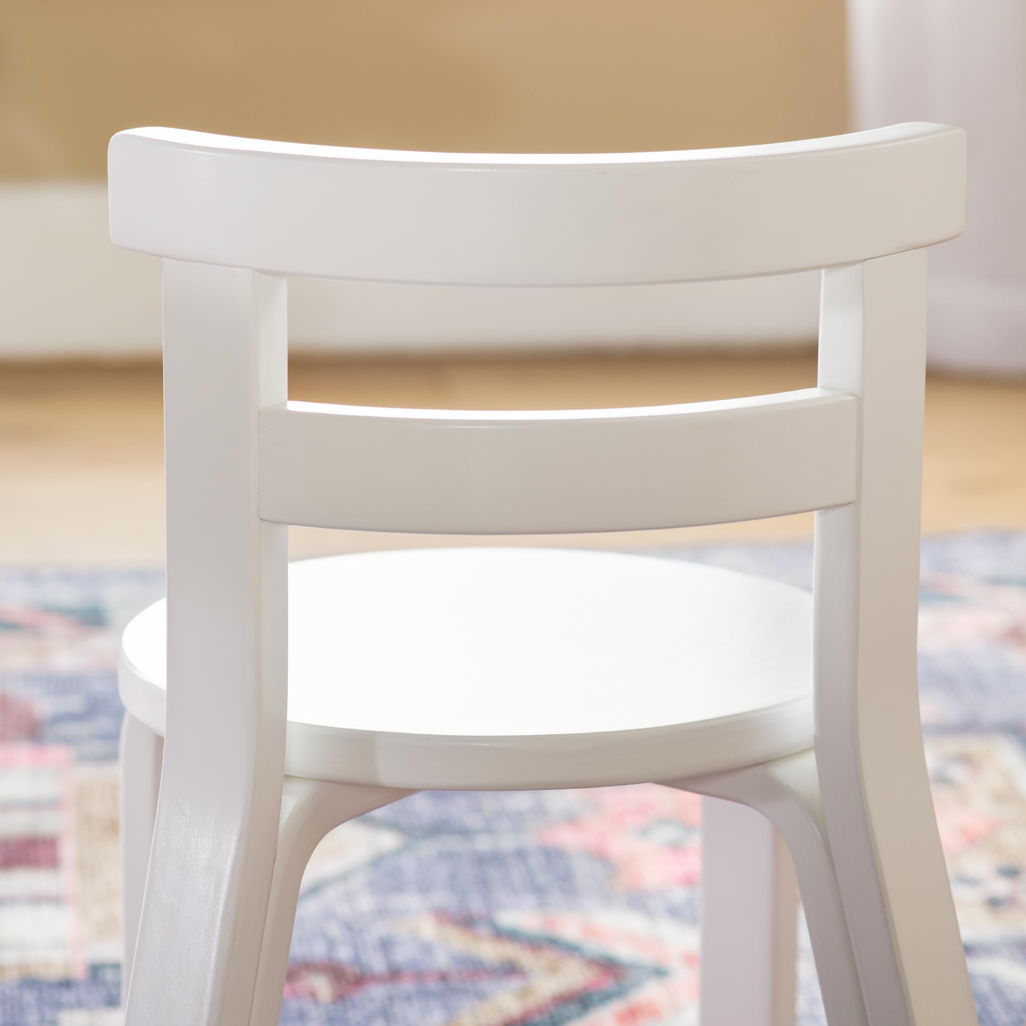 Round Kids Table and Chair Set - White