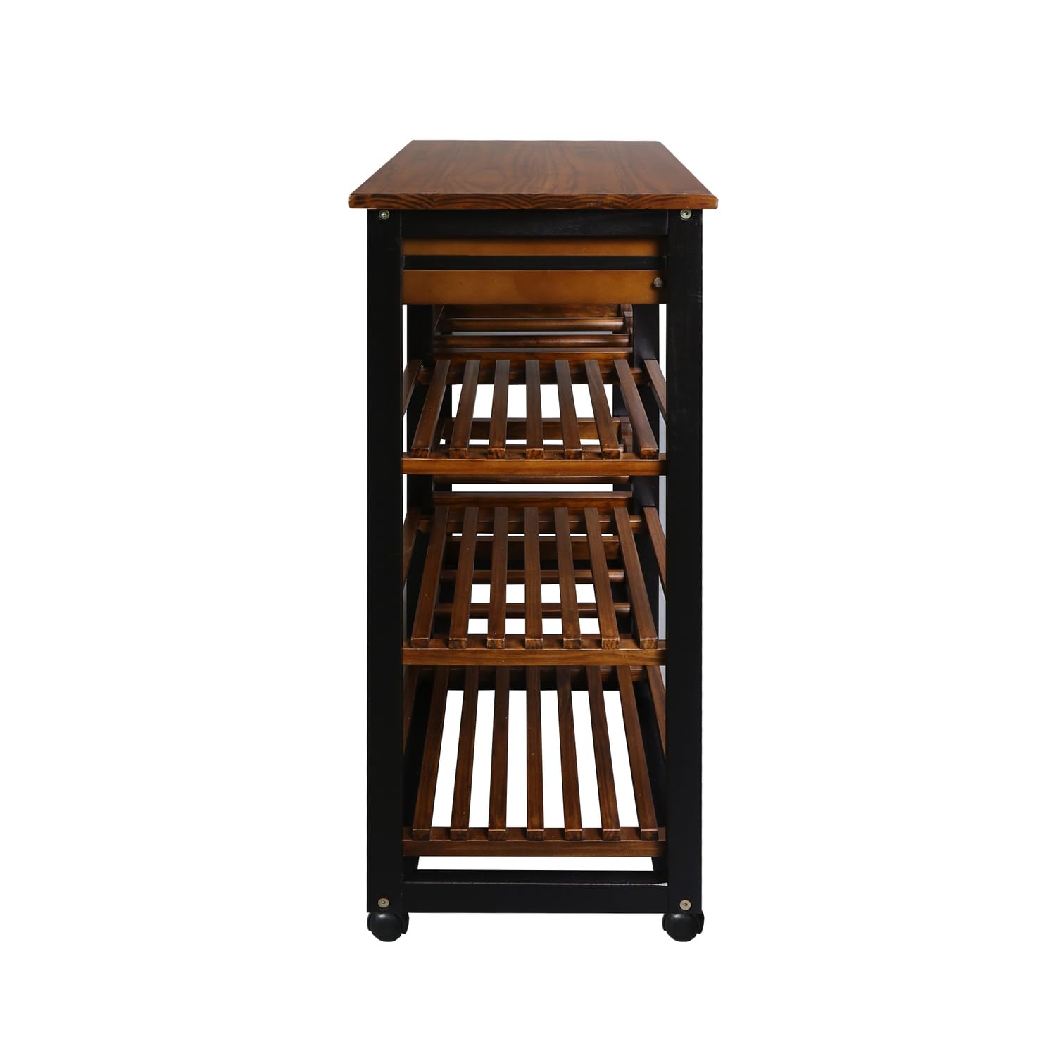 Rolling Kitchen Island Trolley with Wine Rack