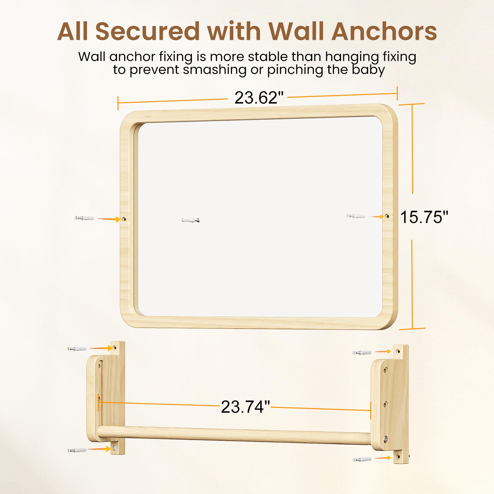 3-in-1 Montessori Mirror with Adjustable Pull-Up Bar