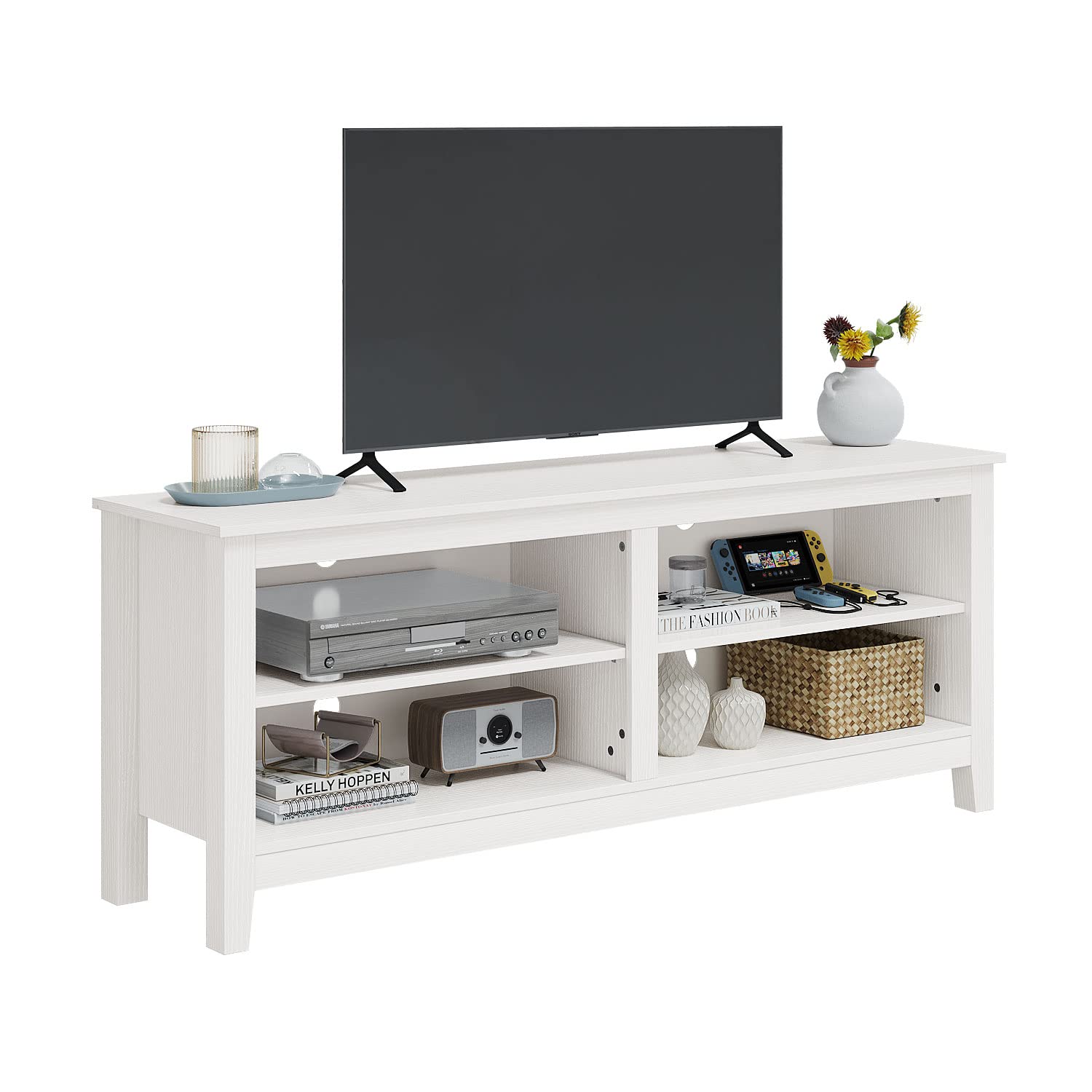 Classic 4 Cubby TV Stand for 60 Inch TV