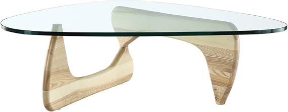 Mid-Century Modern Coffee Table with Glass Top