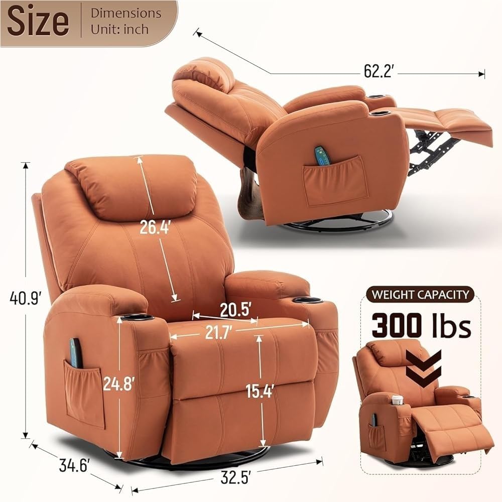 Power Lift Recliner Chair with Massage and Heat