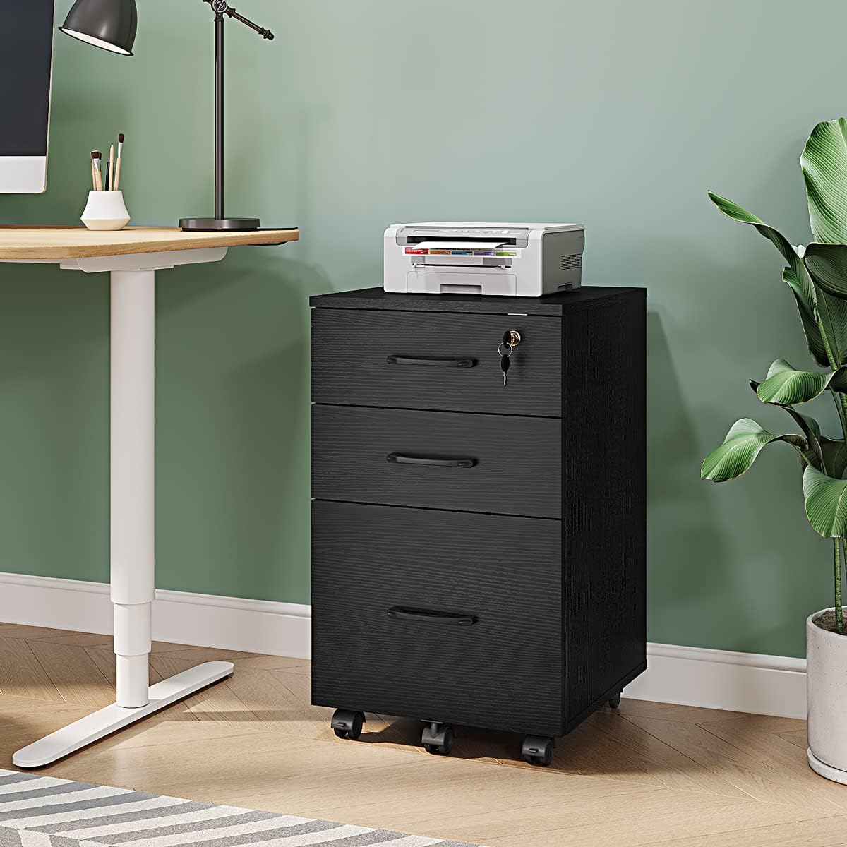 3 Drawer Mobile File Cabinet with Wheels