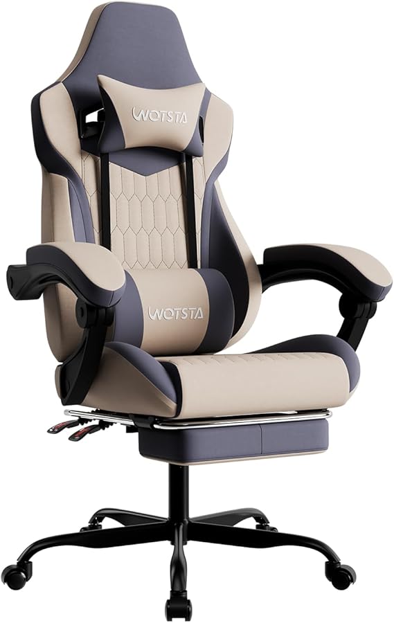 Ergonomic Gaming Chair with Footrest