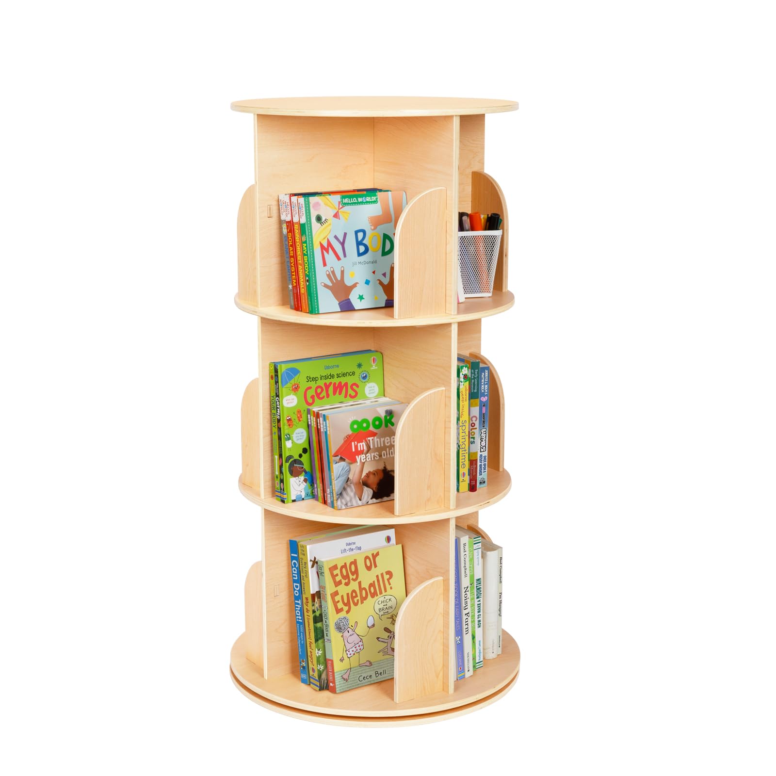 3-Tier Rotating Corner Bookshelf
