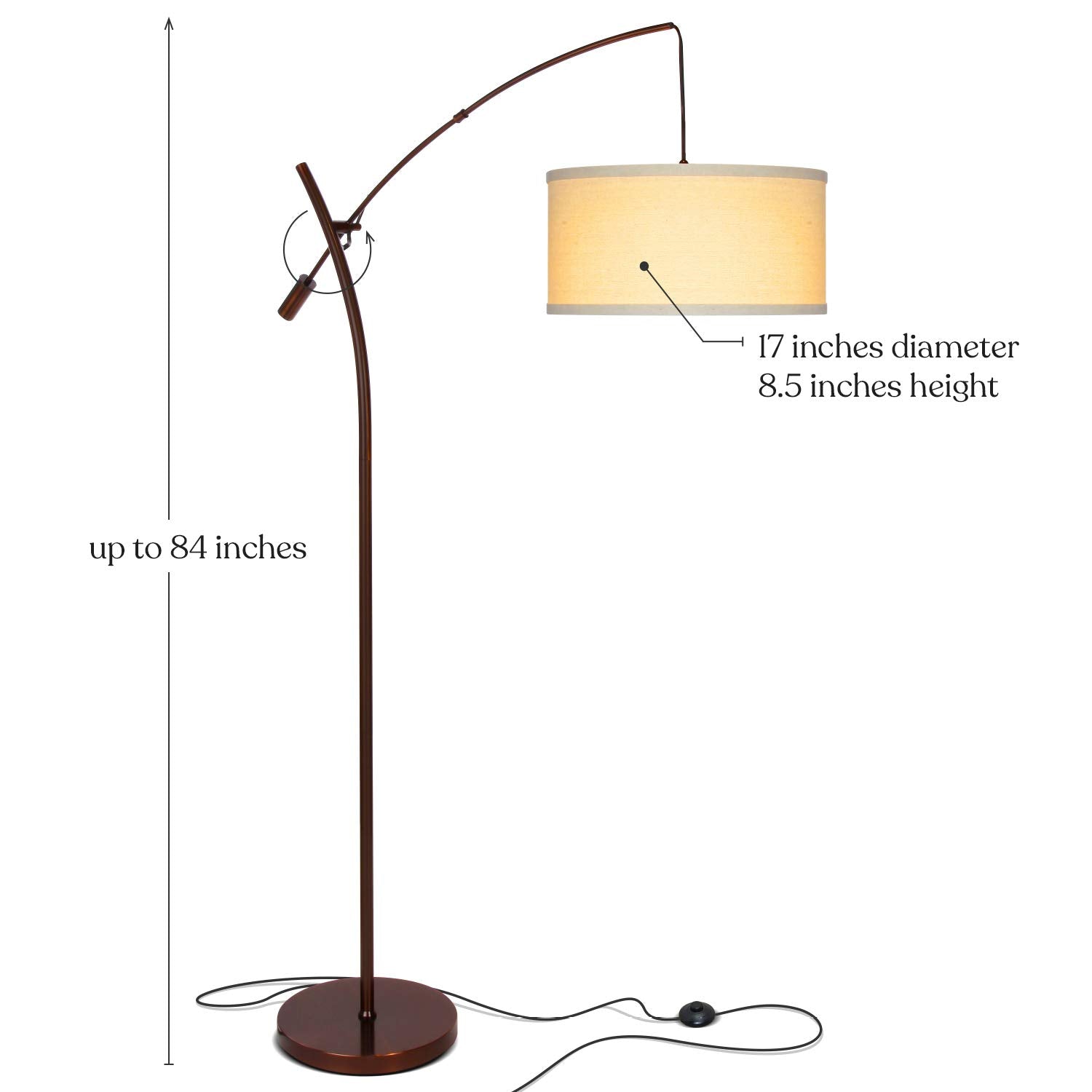 Grayson LED Arc Floor Lamp with Adjustable Height