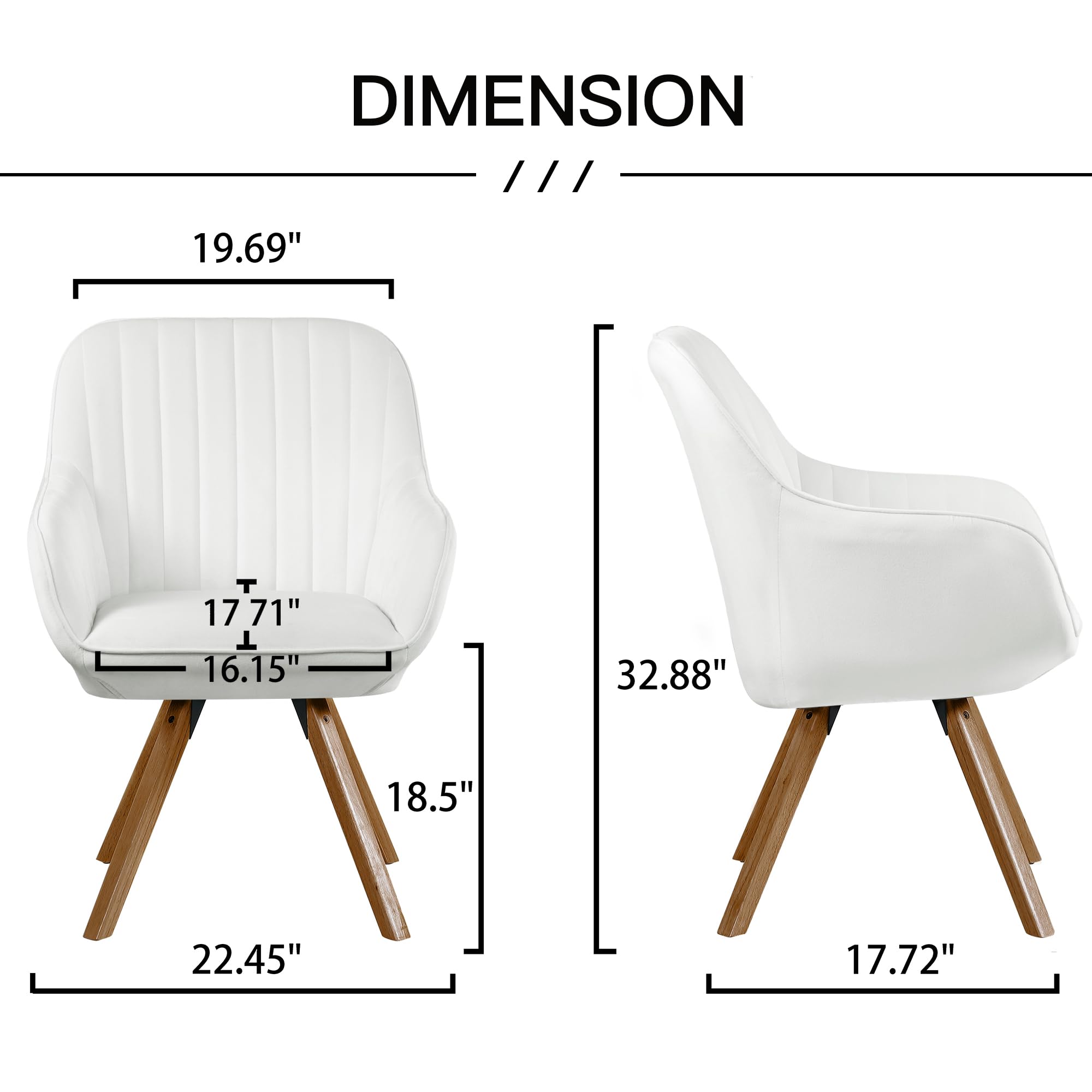 360° Swivel Desk Chair No Wheels Cream
