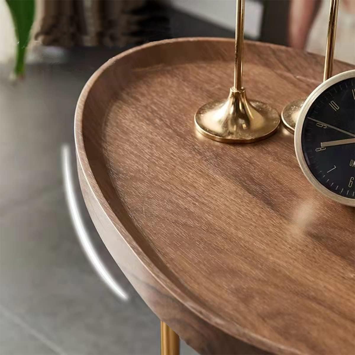 Small C-Shaped Side Table with Round Top