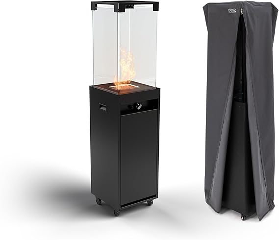Outdoor Gas Patio Heater Tower 41K BTU Freestanding with Wheels