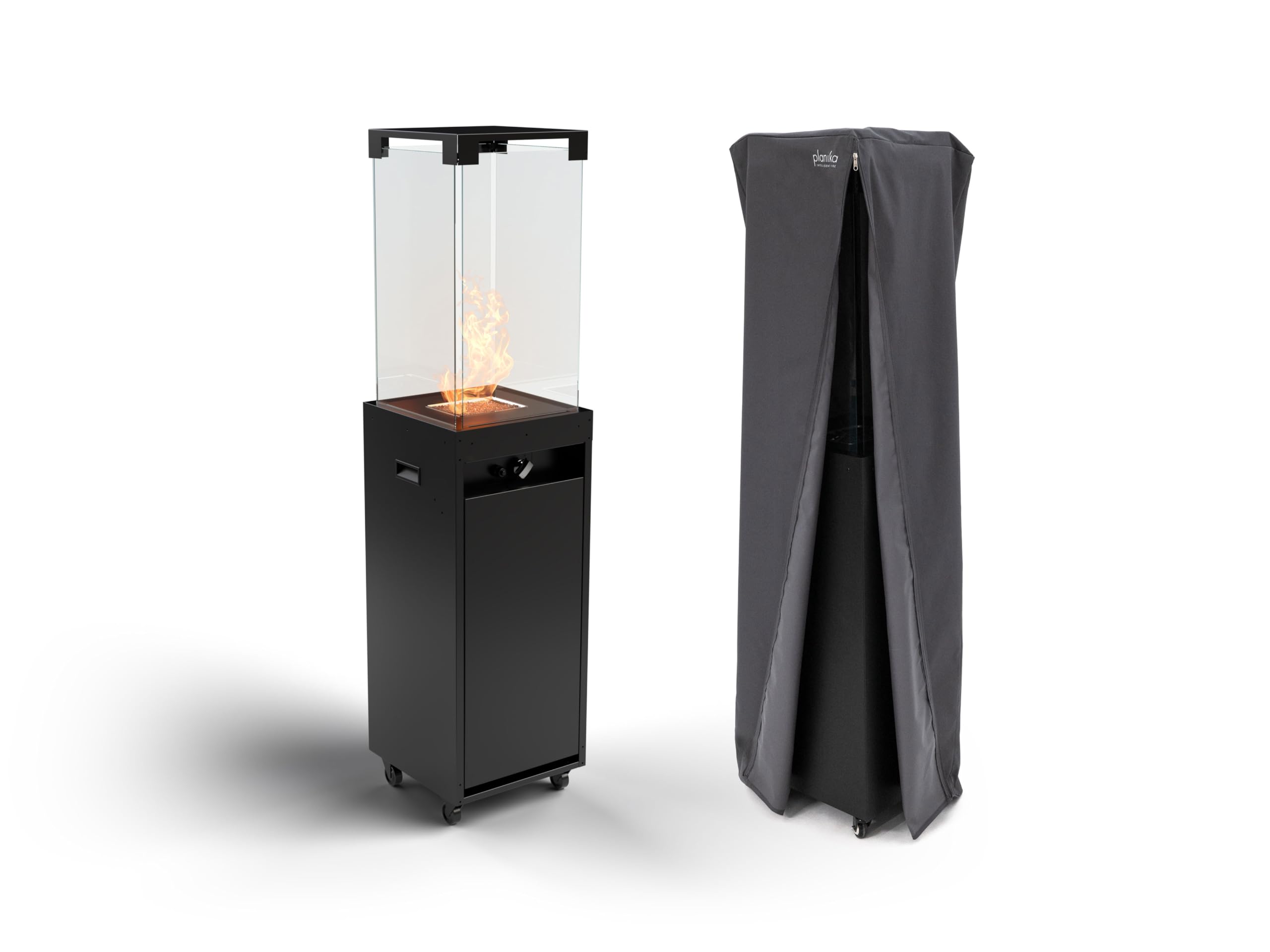 Outdoor Gas Patio Heater Tower 41K BTU Freestanding with Wheels