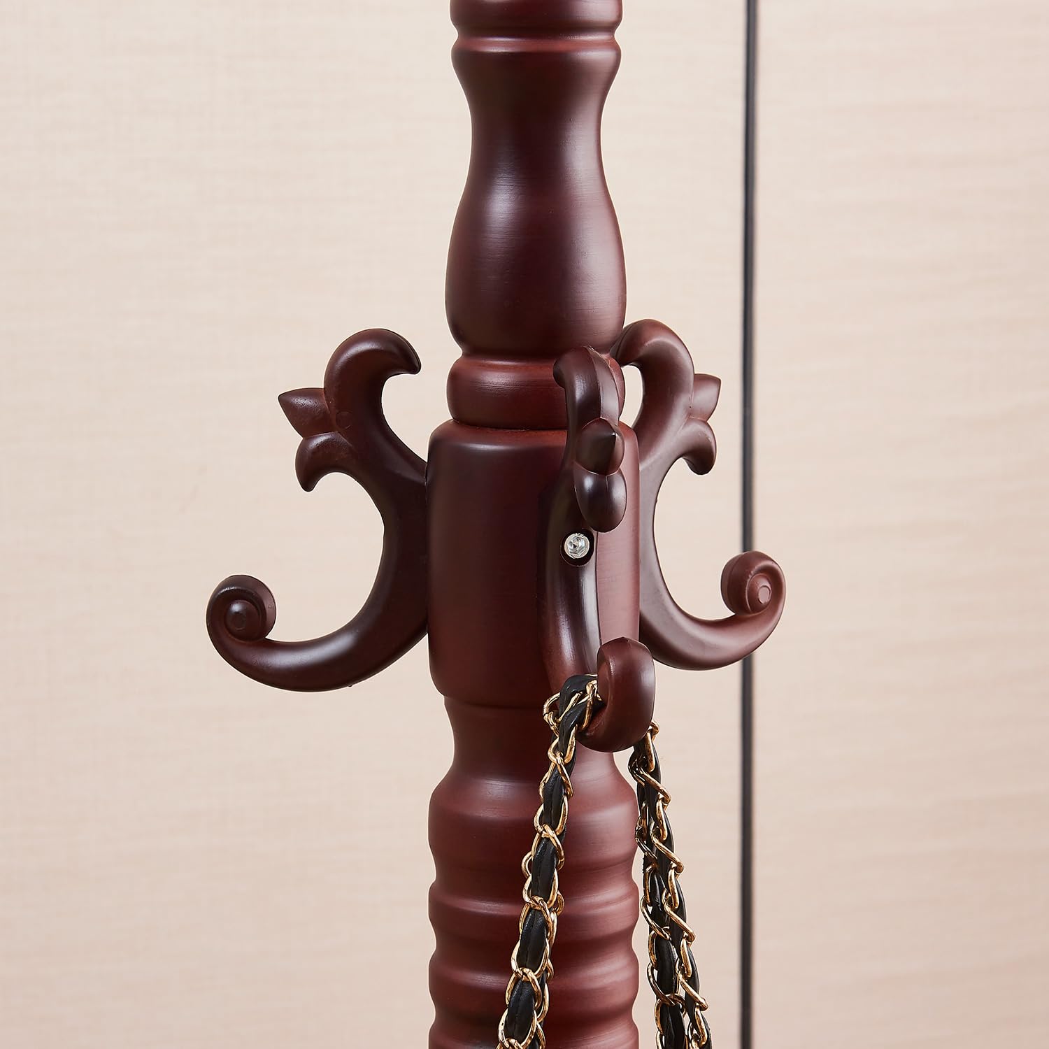 Wooden Freestanding Coat Rack with 14 Hooks