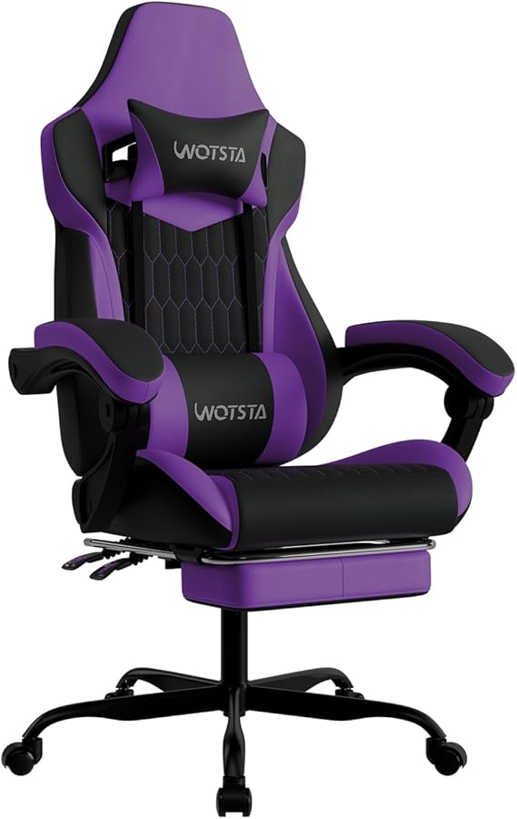 Ergonomic Gaming Chair with Footrest