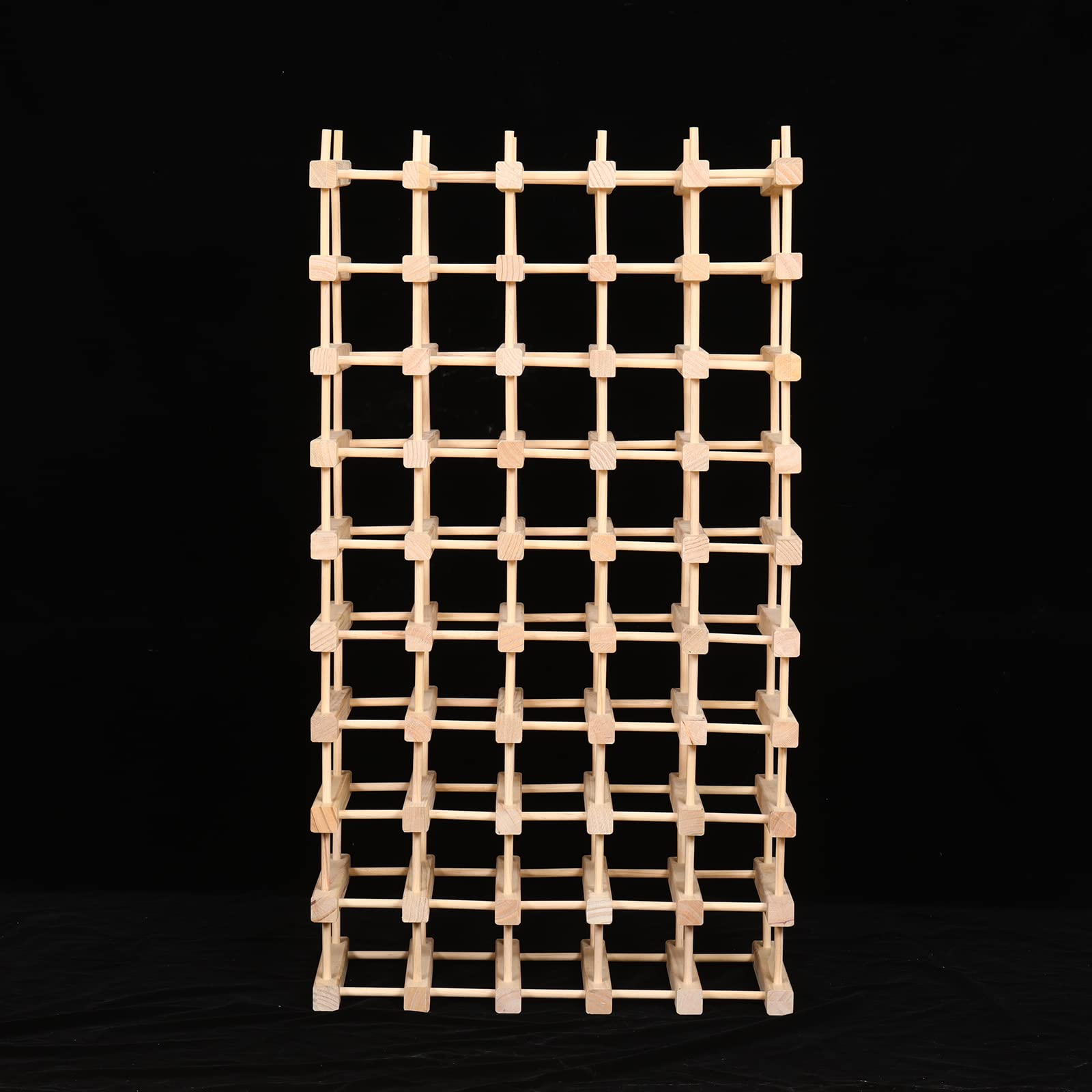 50-Bottle Pine Wine Rack Floor Standing Storage