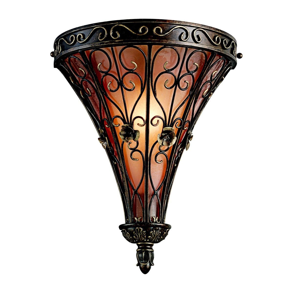 Marchesa Wall Sconce - Terrene Bronze Finish with Etched Glass