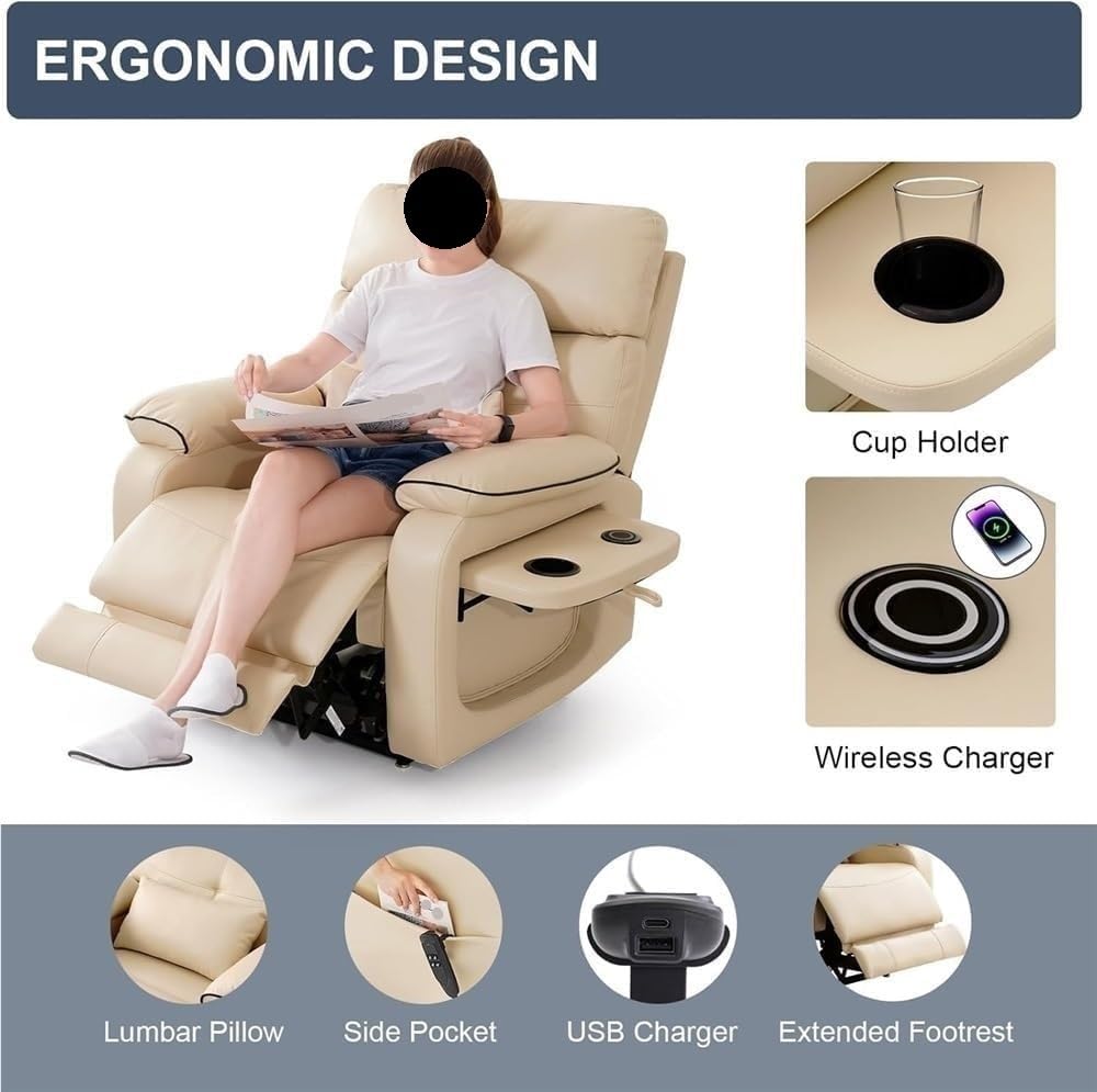 Electric Lift Recliner Sofa with Heat and Massage