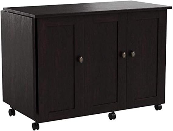 Rolling Sewing and Craft Table with Storage - Cinnamon Cherry