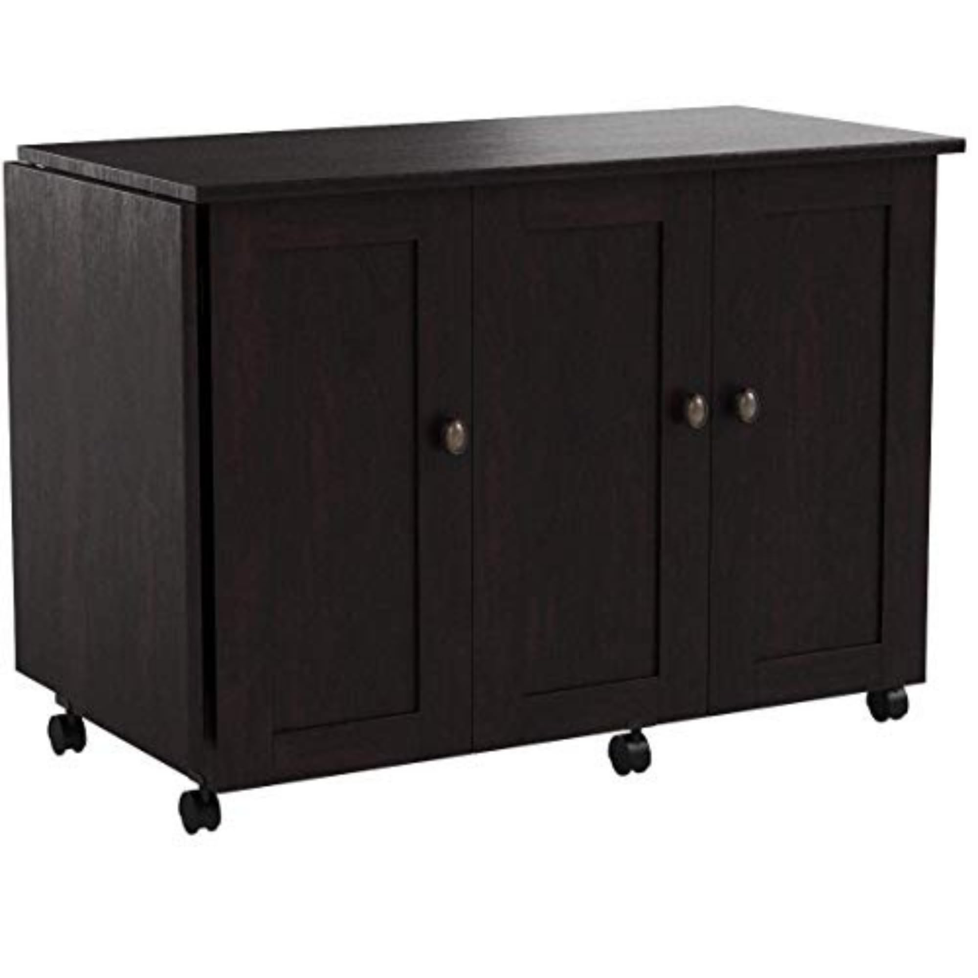 Rolling Sewing and Craft Table with Storage - Cinnamon Cherry