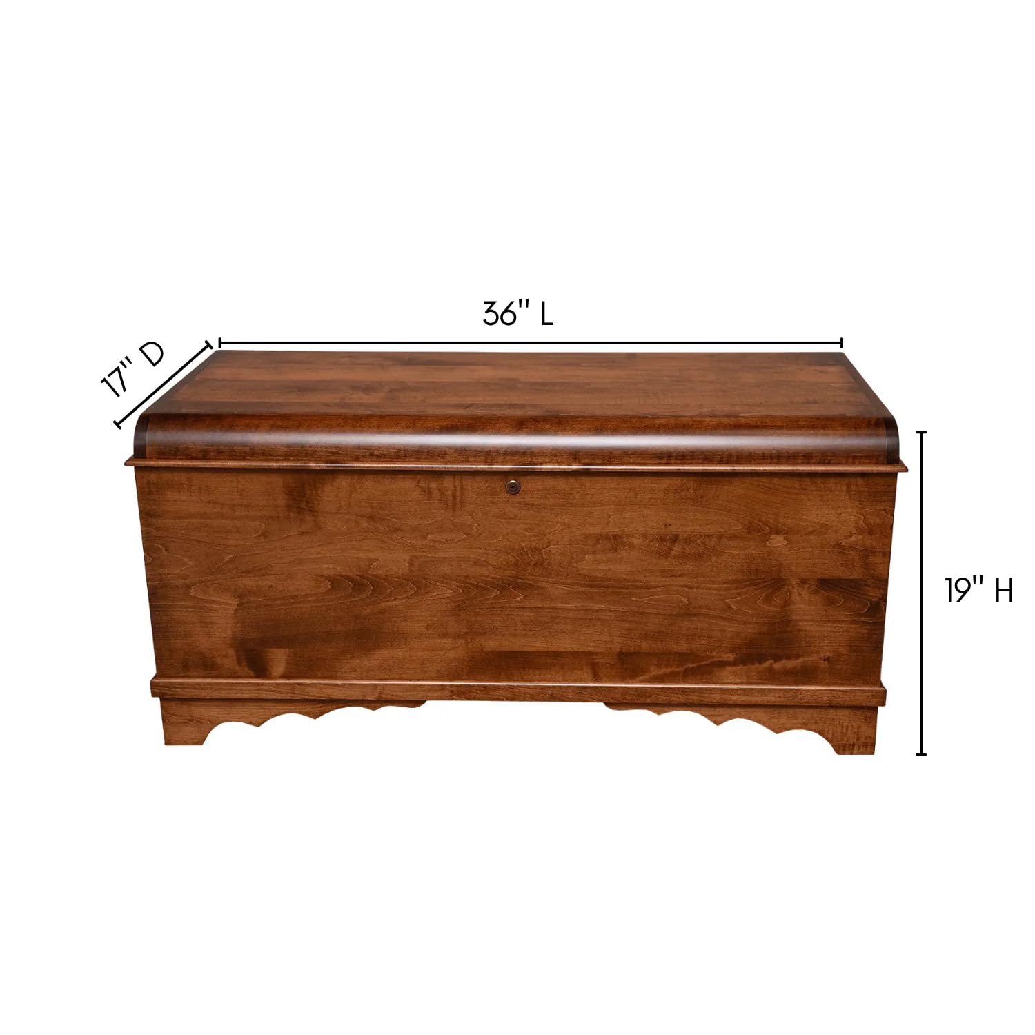 Cedar Hope Chest with Waterfall Top