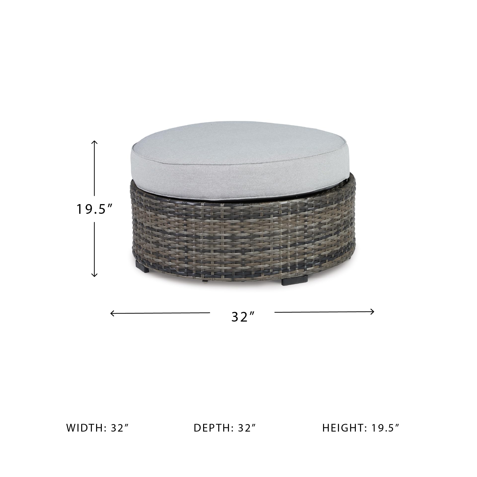 Outdoor Wicker Ottoman with Cushion