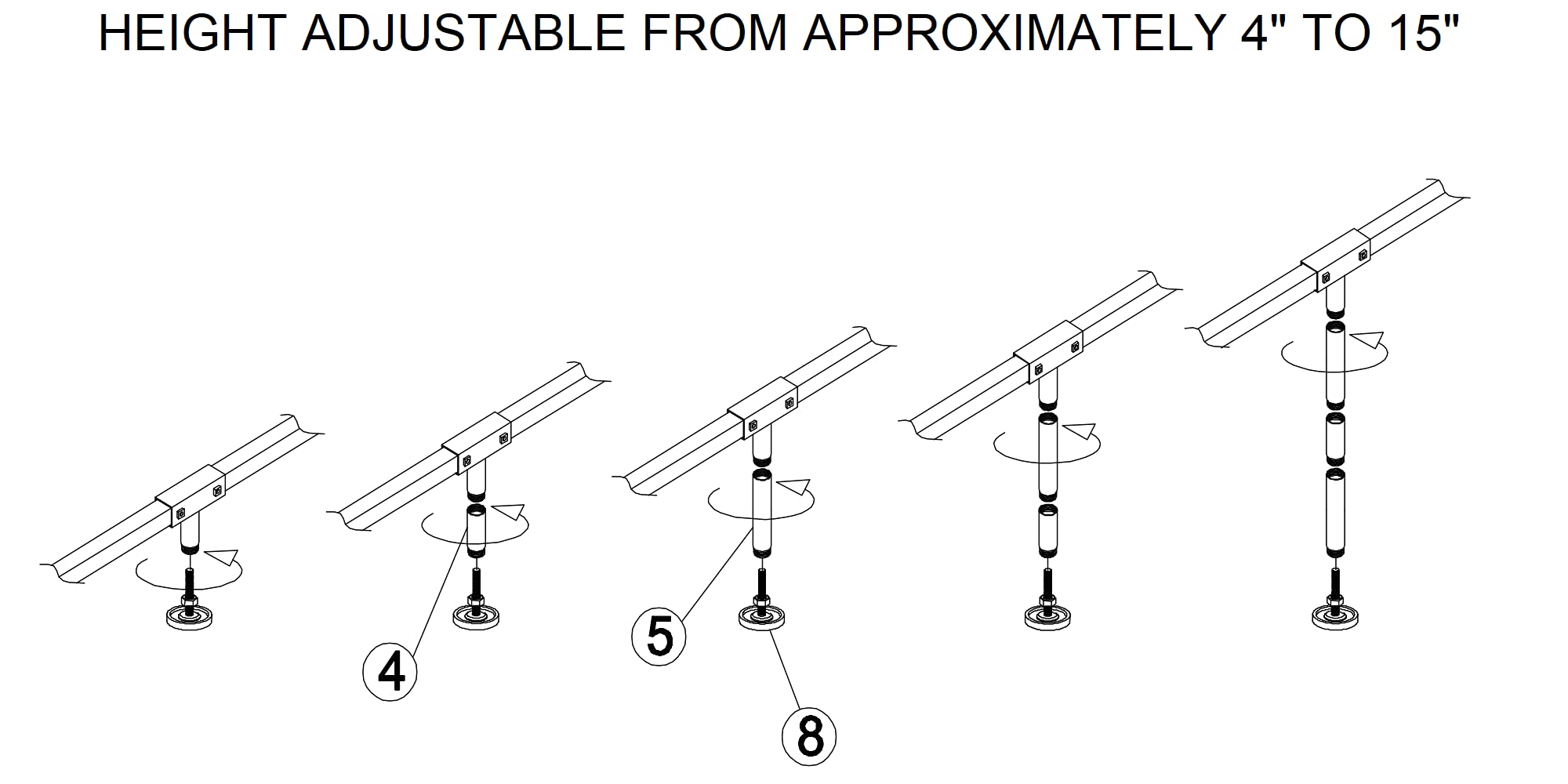 Adjustable Bed Center Support System