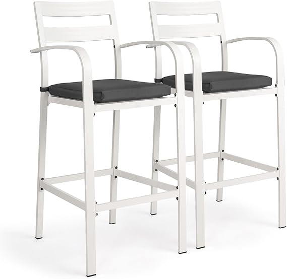 Outdoor Bar Stools Set of 2 with Cushions