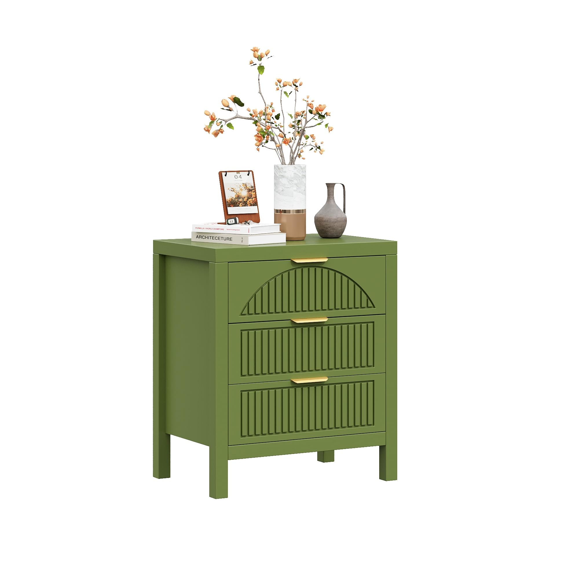 3 Drawer Dresser Farmhouse Fluted Chest