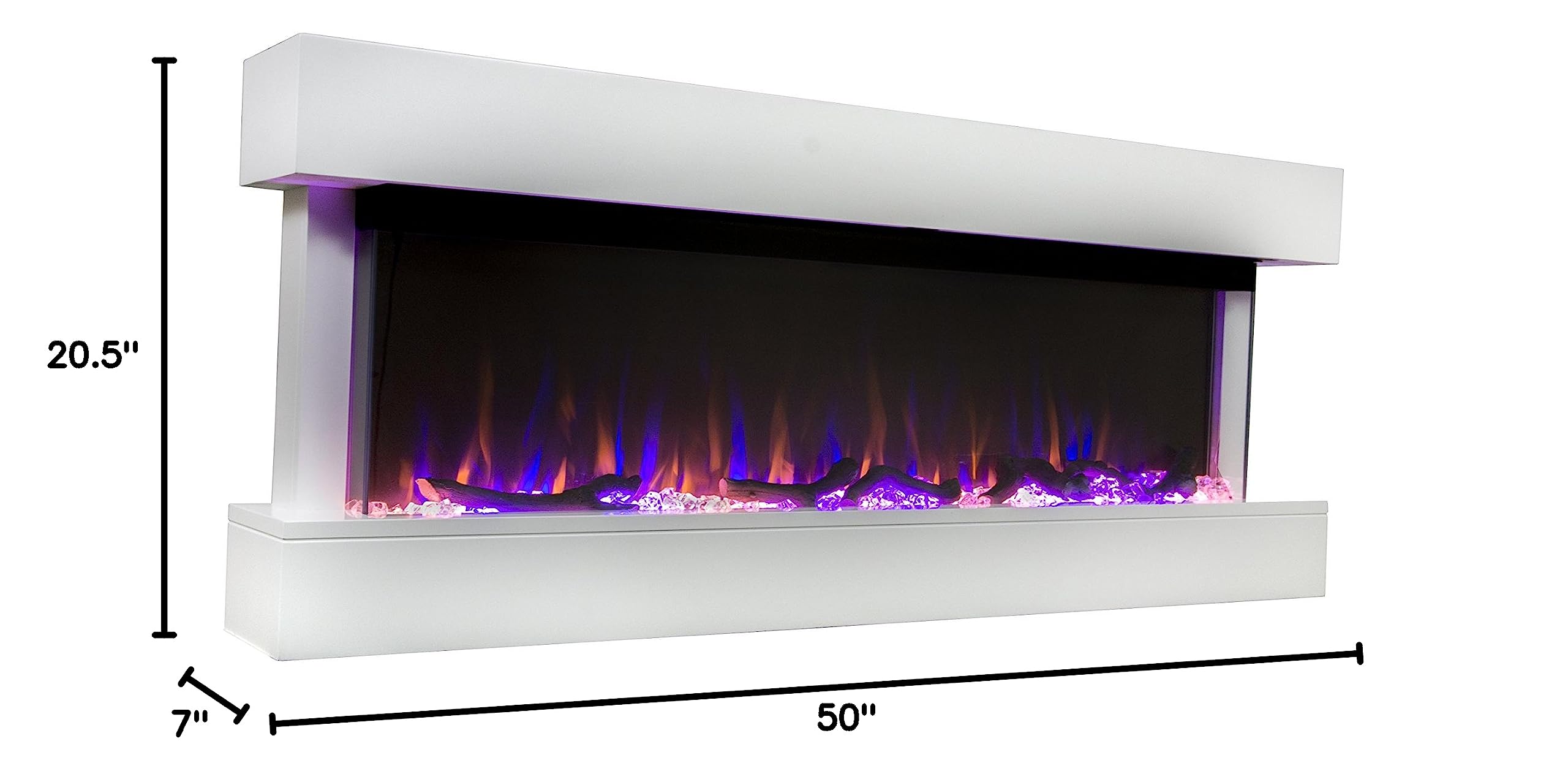 50" Smart Electric Fireplace White