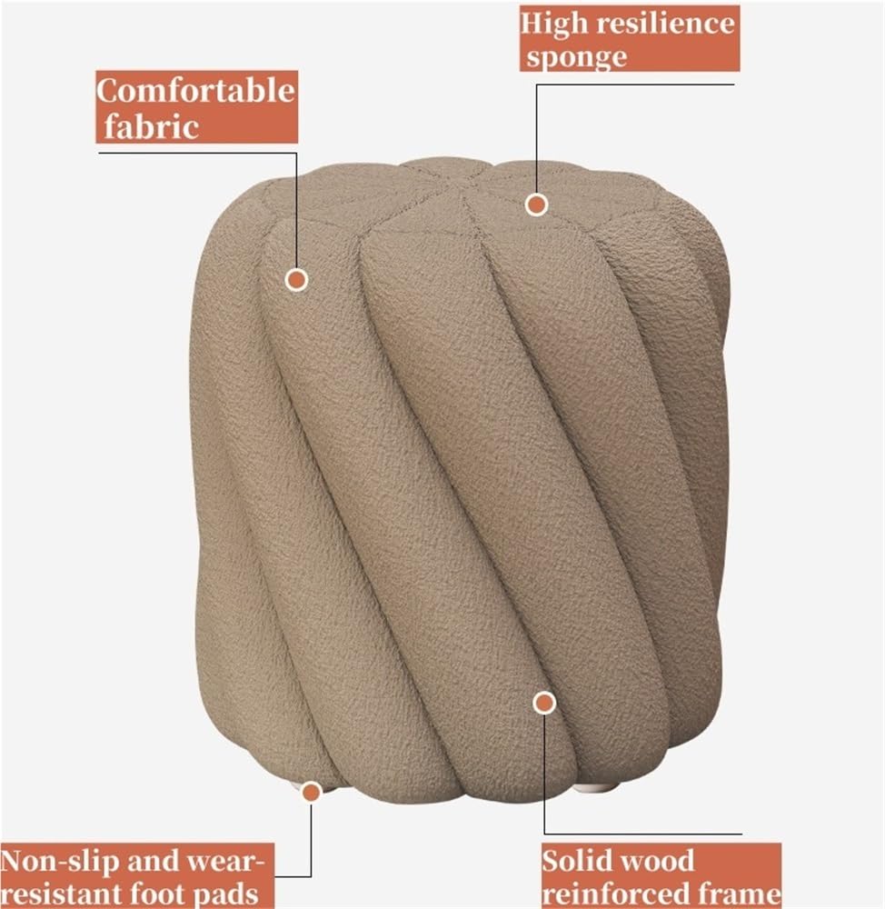 Round Upholstered Ottoman Footstool