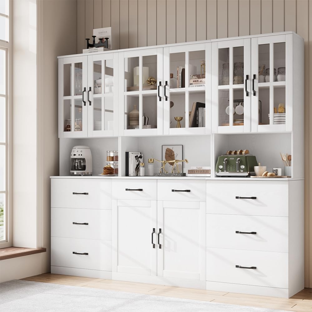 Bookcase with Glass Door Storage Cabinet