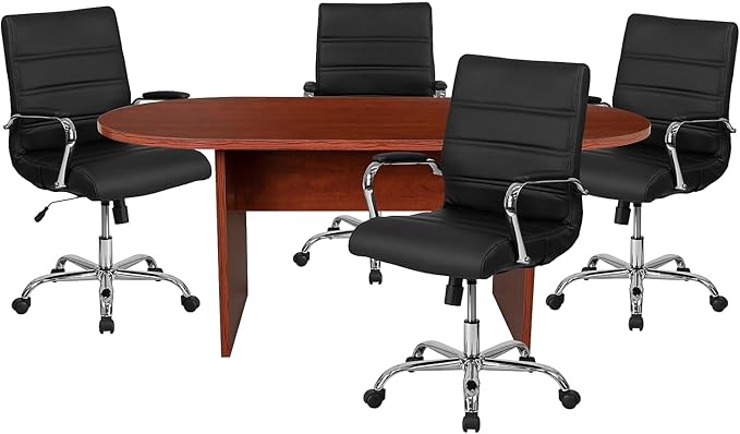 Oval Conference Table Set with Executive Chairs